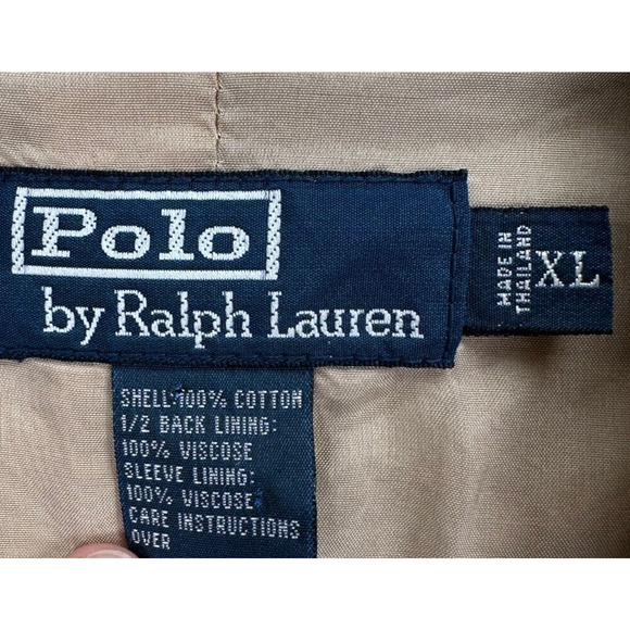Polo Ralph Lauren Blazer Adult Extra Large Tan 3 Button Jacket Coat Pocket Mens - Picture 3 of 11